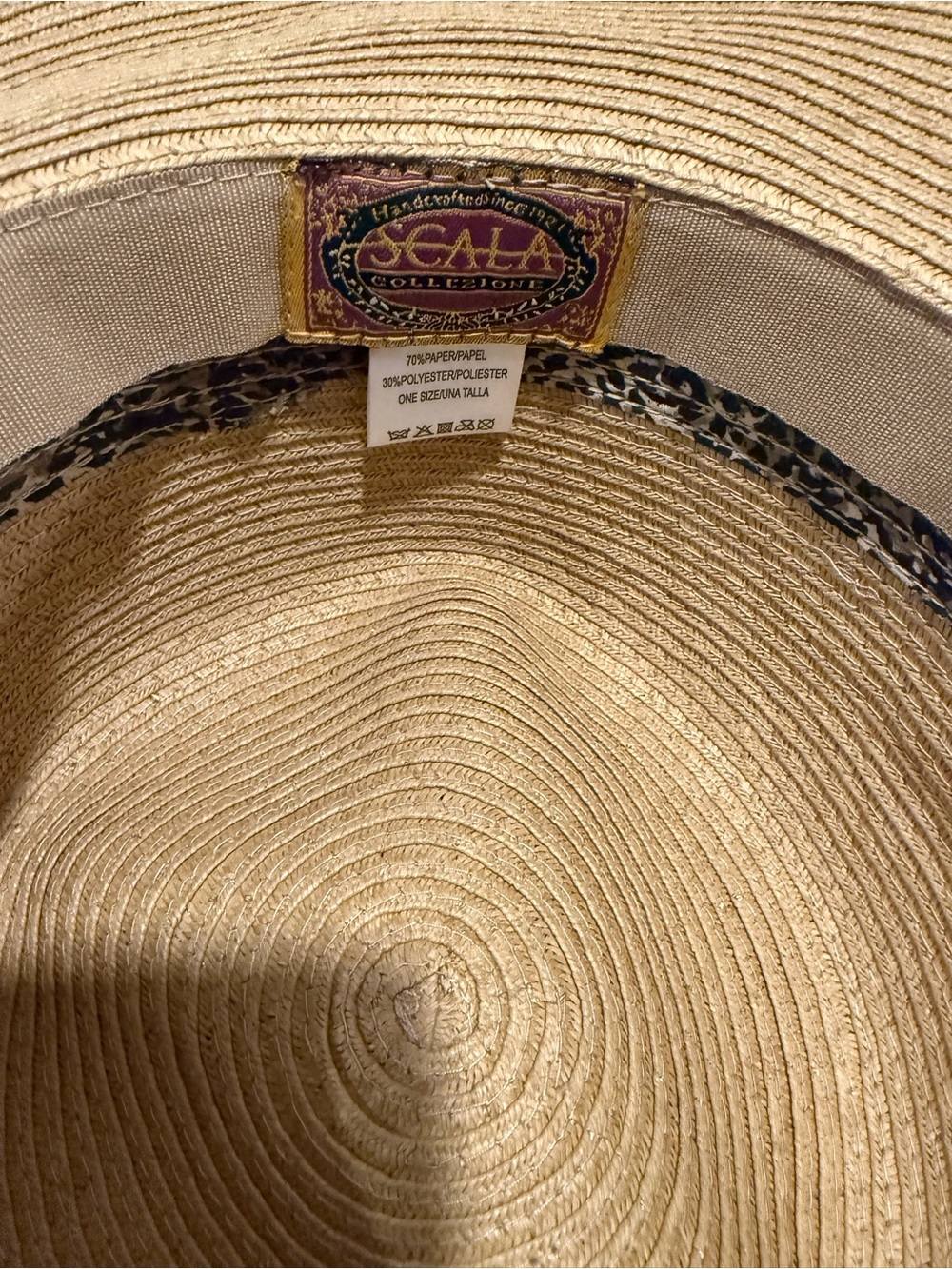 Vintage Scala Leopard Print Wide Brim Sun Hat - Picture 2 of 5